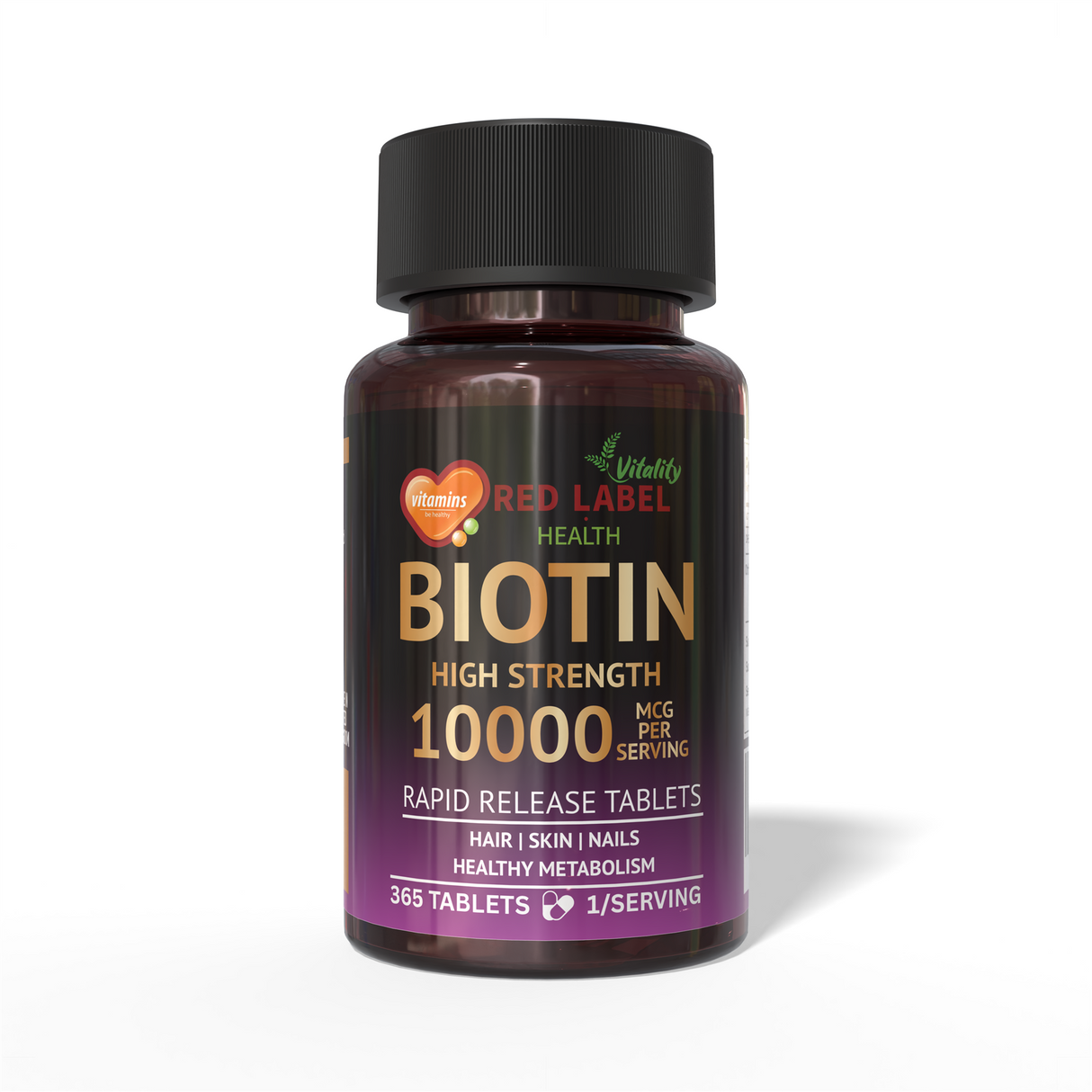 Biotin 10mg - 365 Tablets