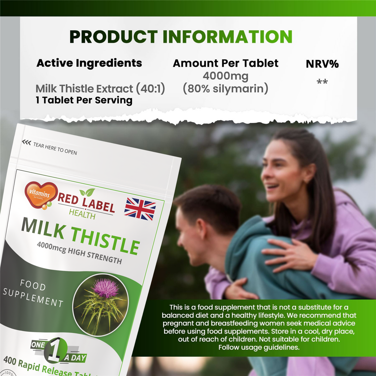 Milk Thistle Extract 4000mg - 400 Tablets