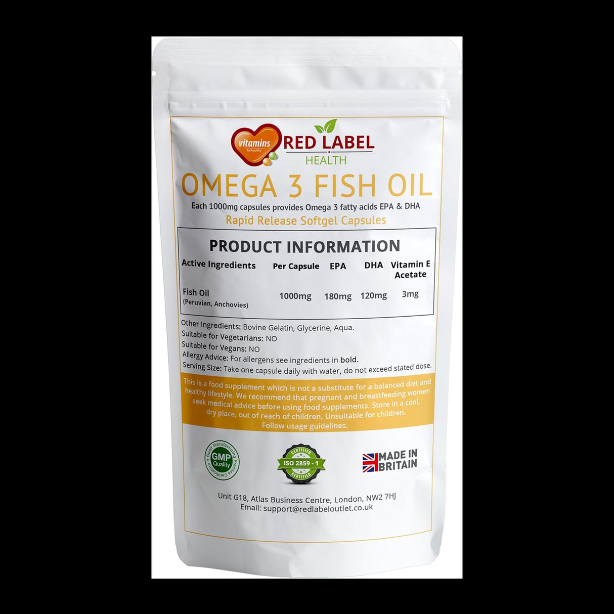 Omega 3 Fish Oil 1000mg - 60 Capsules