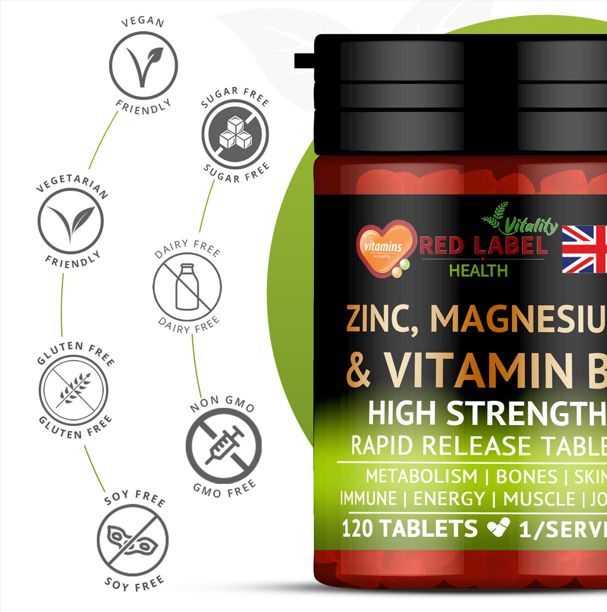 Zinc Magnesium Vitamin B6 - 120 Tablets