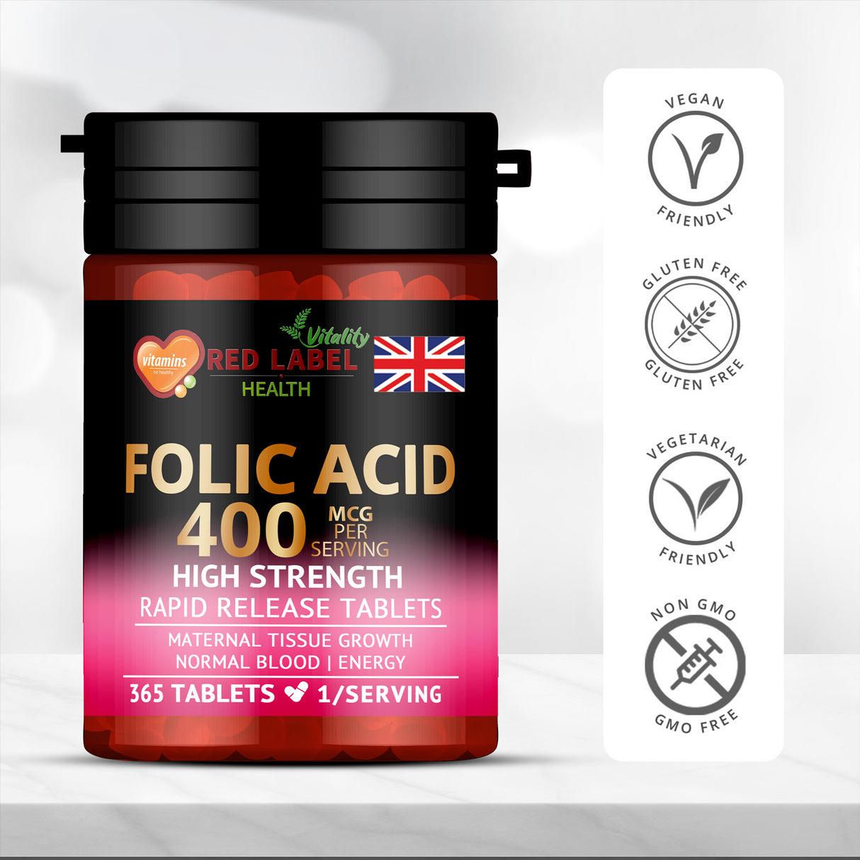 Folic Acid 400mcg - 365 Tablets
