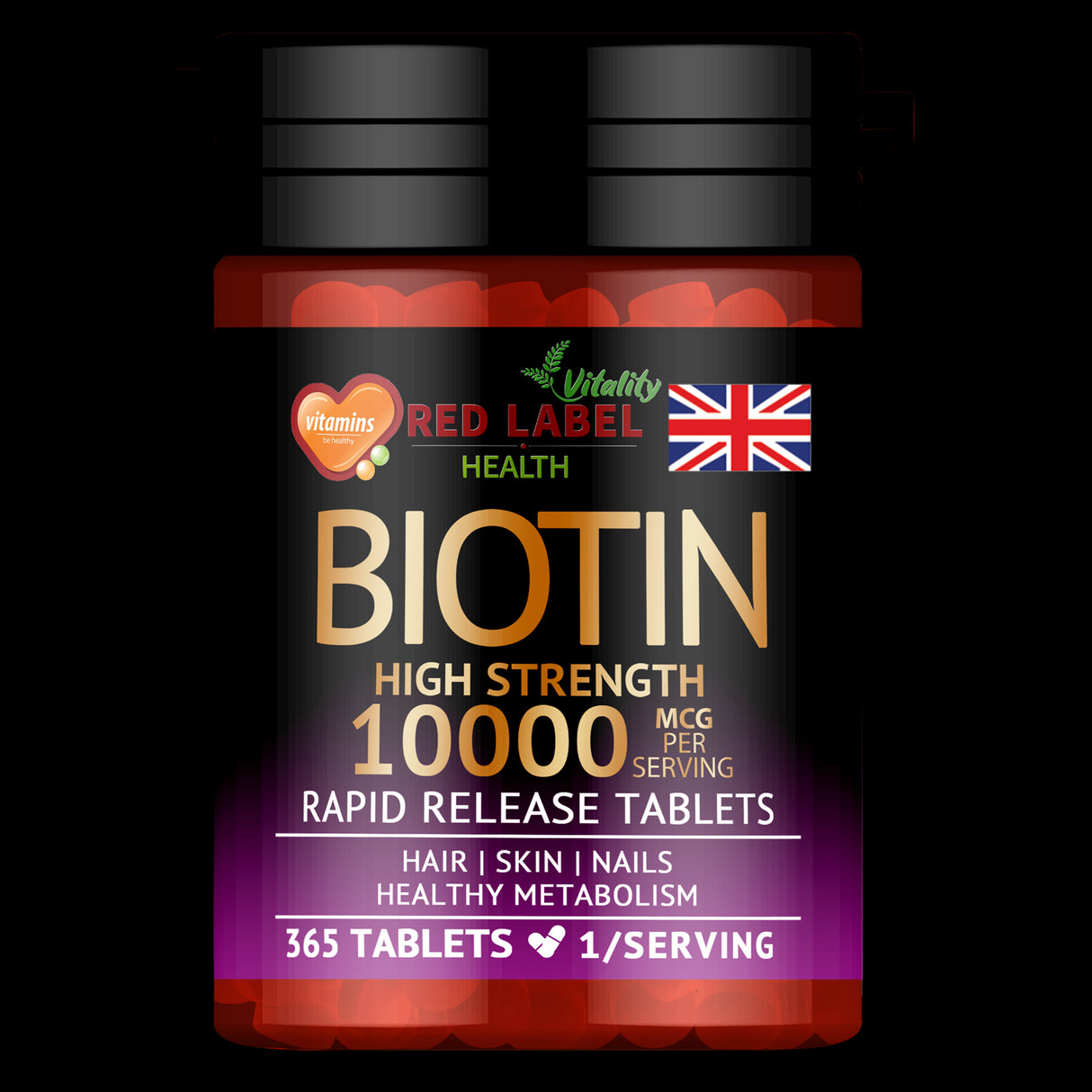 Biotin 10mg - 365 Tablets