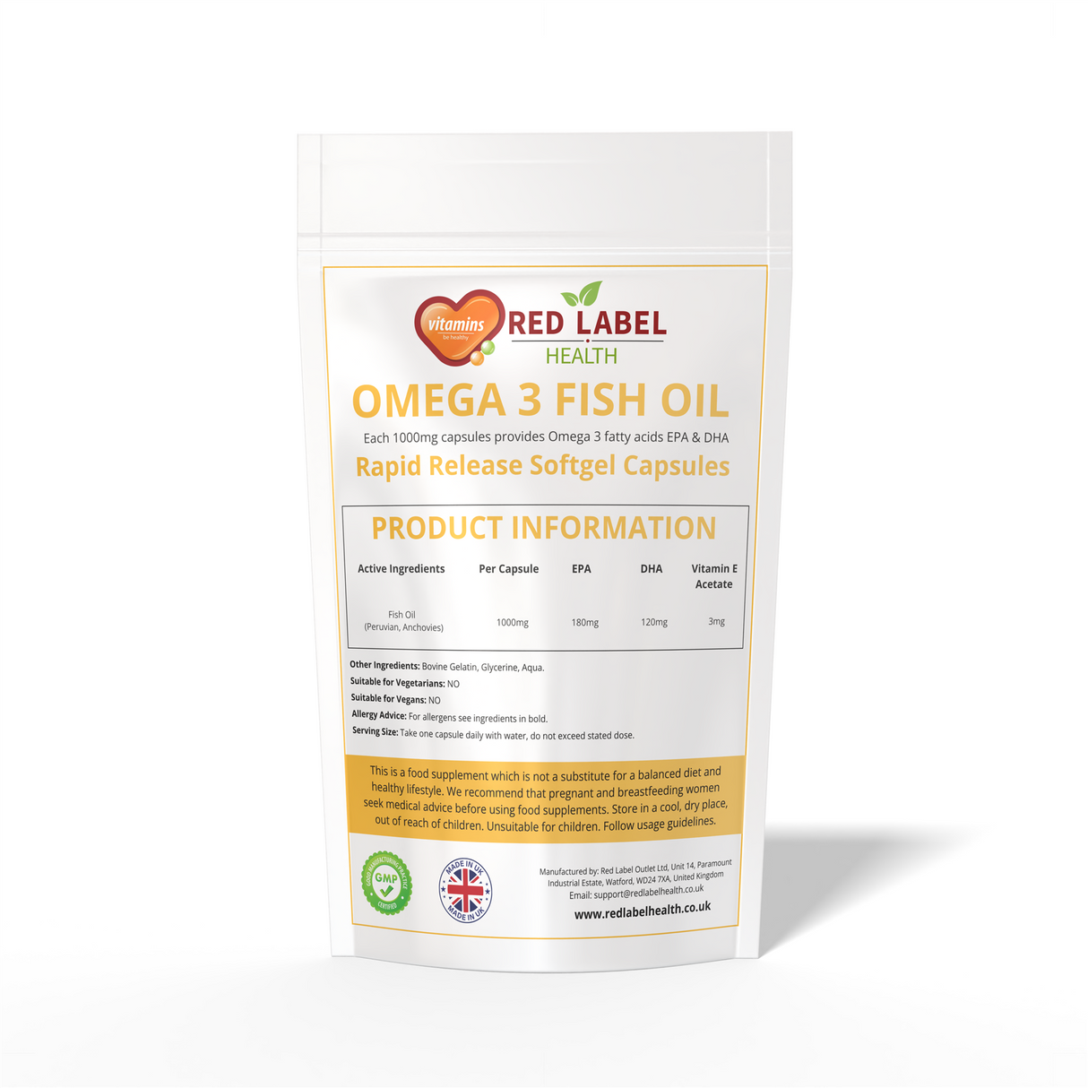 Omega 3 Fish Oil 1000mg - 360 Capsules
