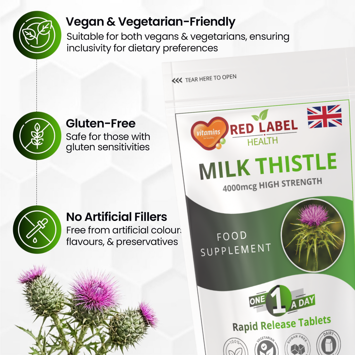 Milk Thistle Extract 4000mg - 100 Tablets