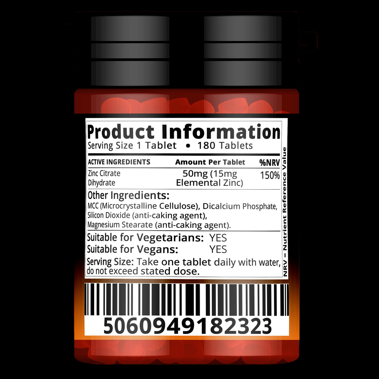 Zinc Citrate 50mg - 180 Tablets