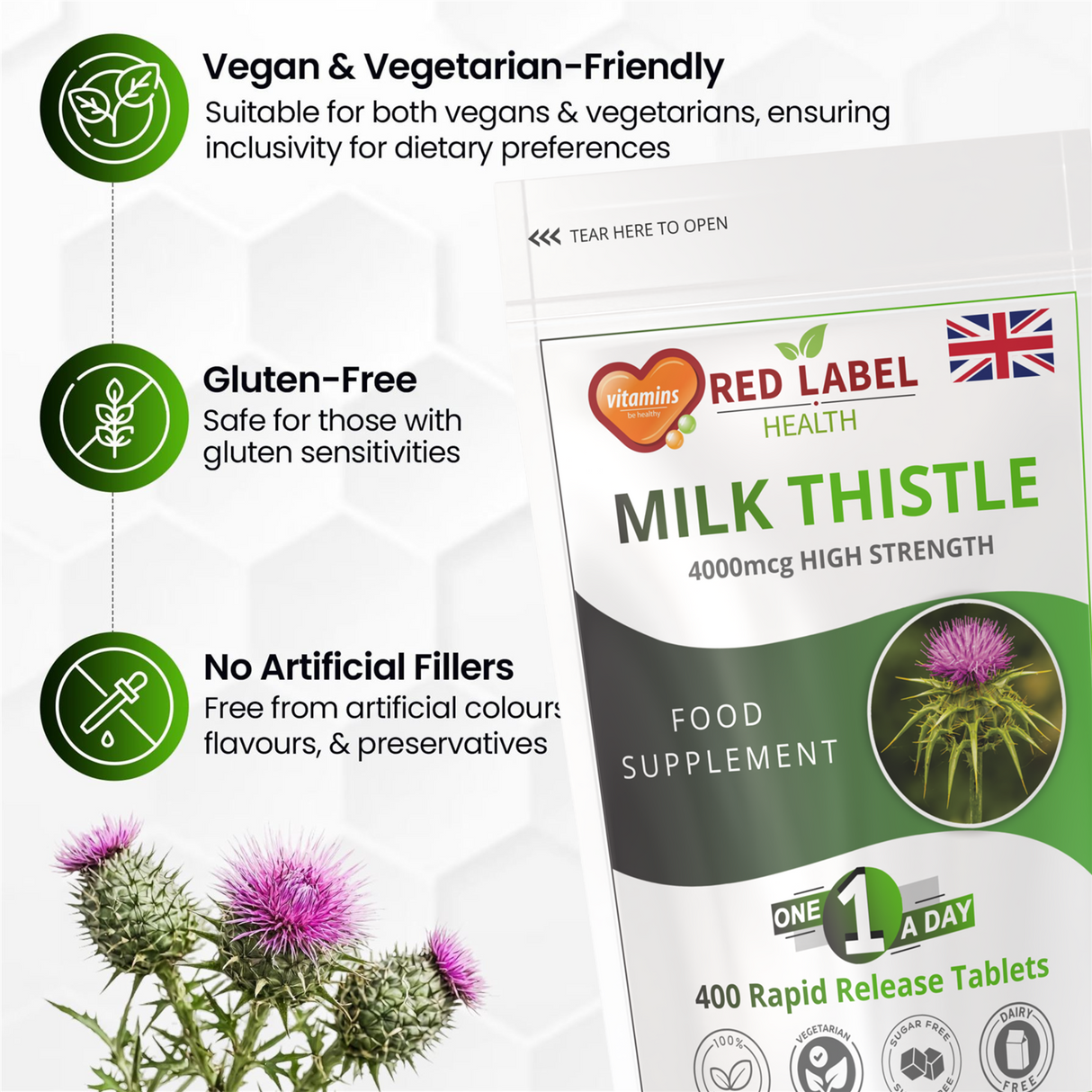 Milk Thistle Extract 4000mg - 400 Tablets