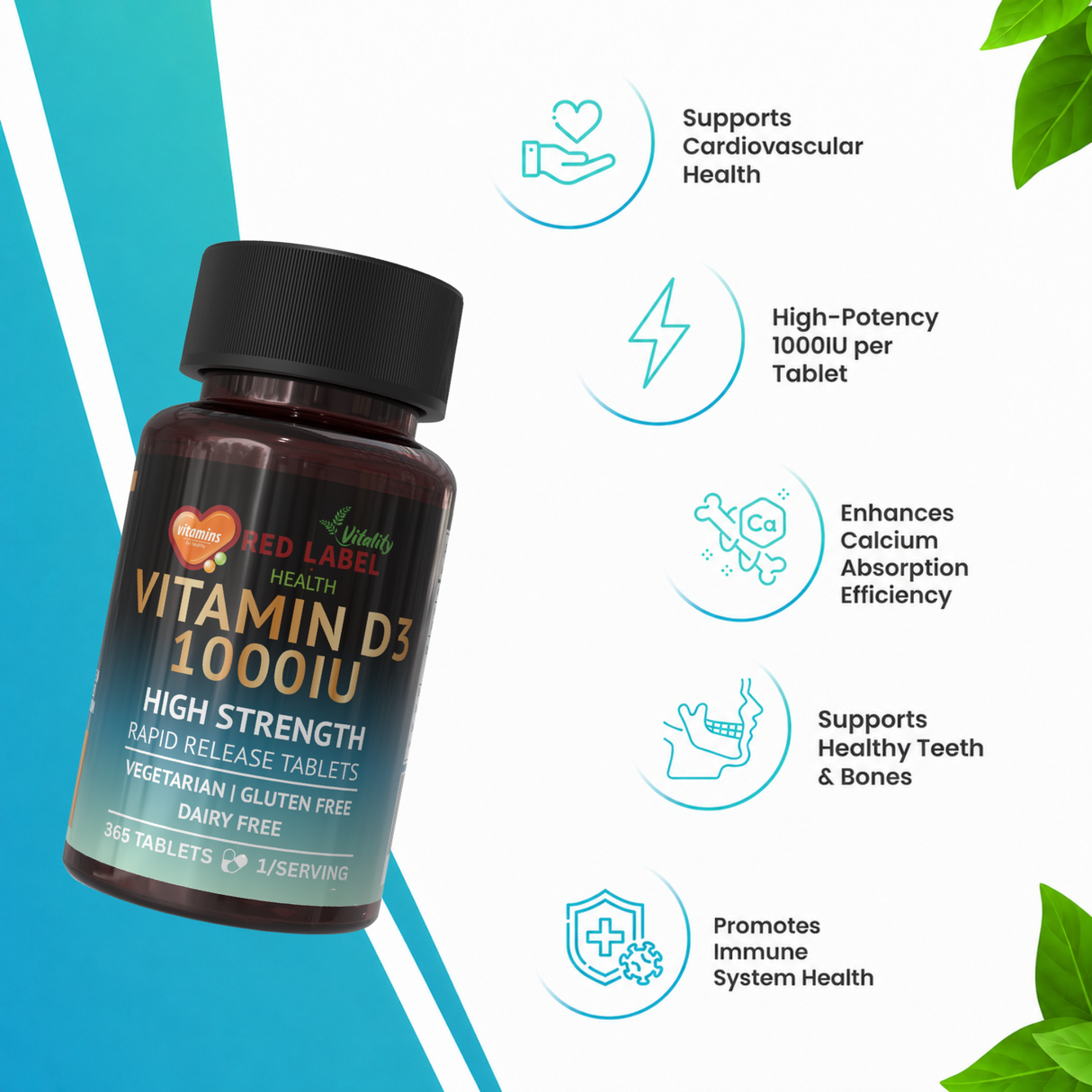 Vitamin D3 1000IU - 365 Tablets