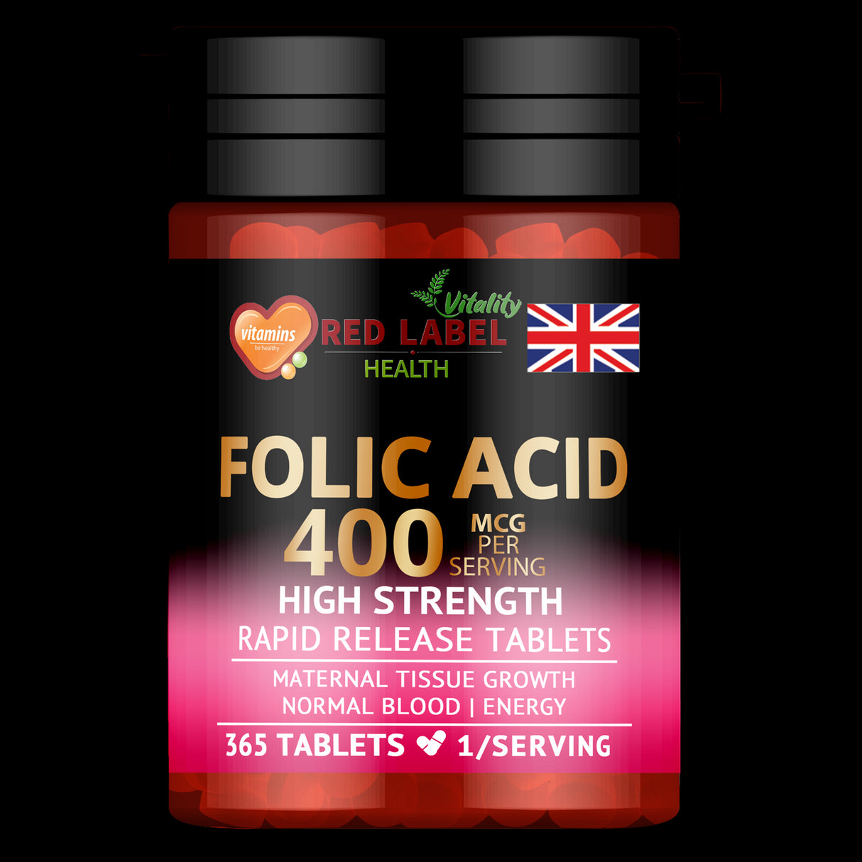 Folic Acid 400mcg - 365 Tablets
