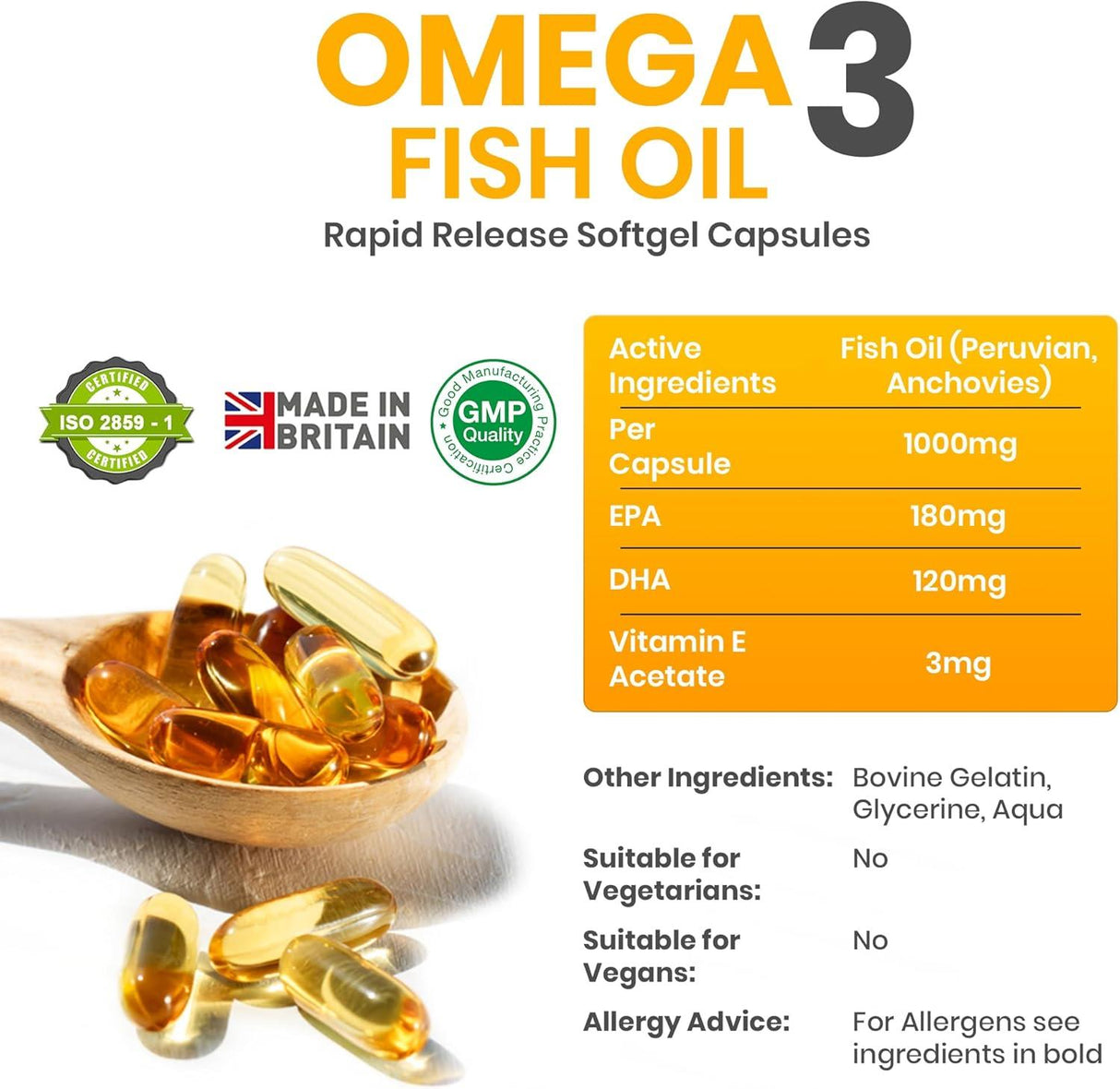 Omega 3 Fish Oil 1000mg - 30 Capsules