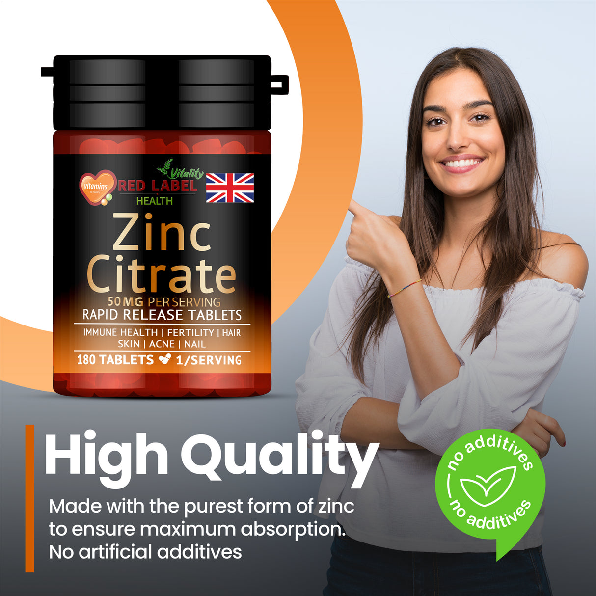Zinc Citrate 50mg - 180 Tablets
