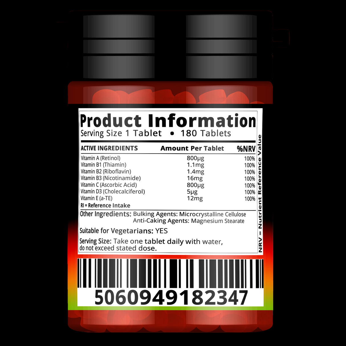 Multi Vitamins And Minerals - 180 Tablets