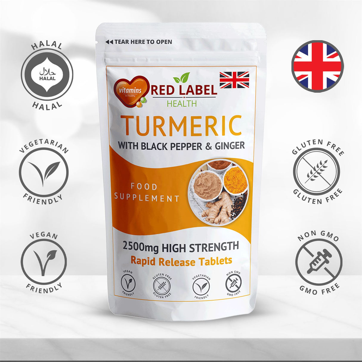 Turmeric 100 Tablets 2620mg with Black Pepper & Ginger