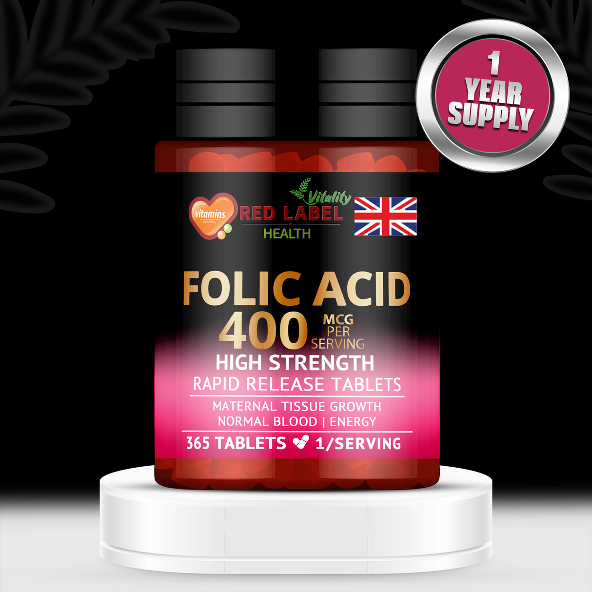 Folic Acid 400mcg - 365 Tablets