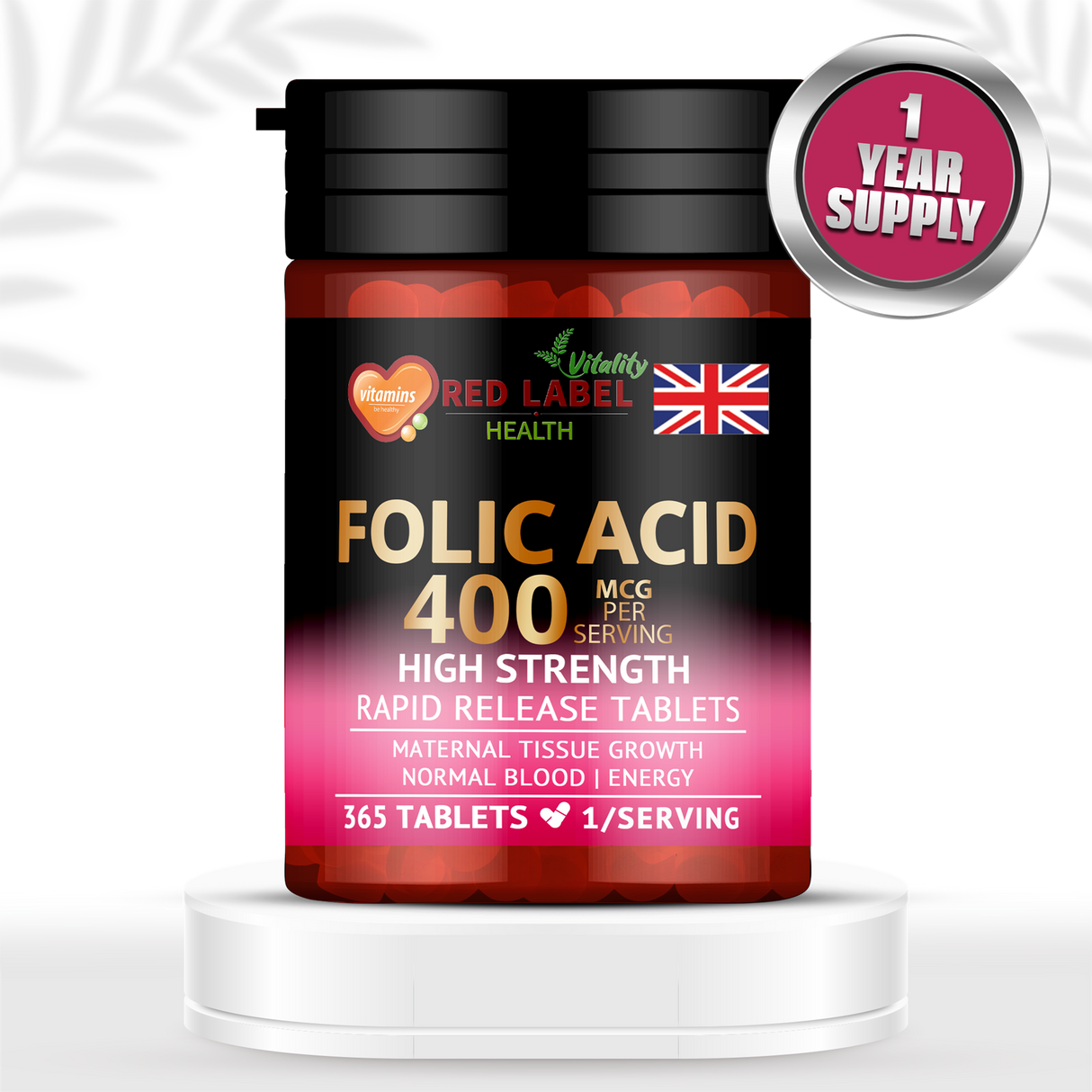 Folic Acid 400mcg - 365 Tablets