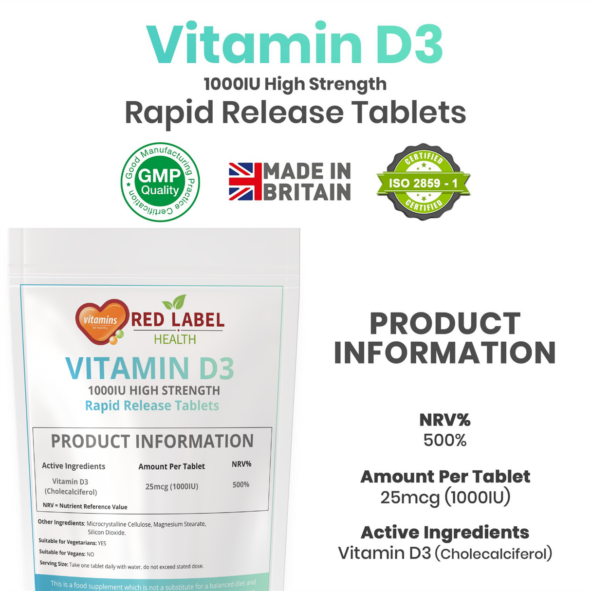 Vitamin D3 1000IU - 360 Tablets