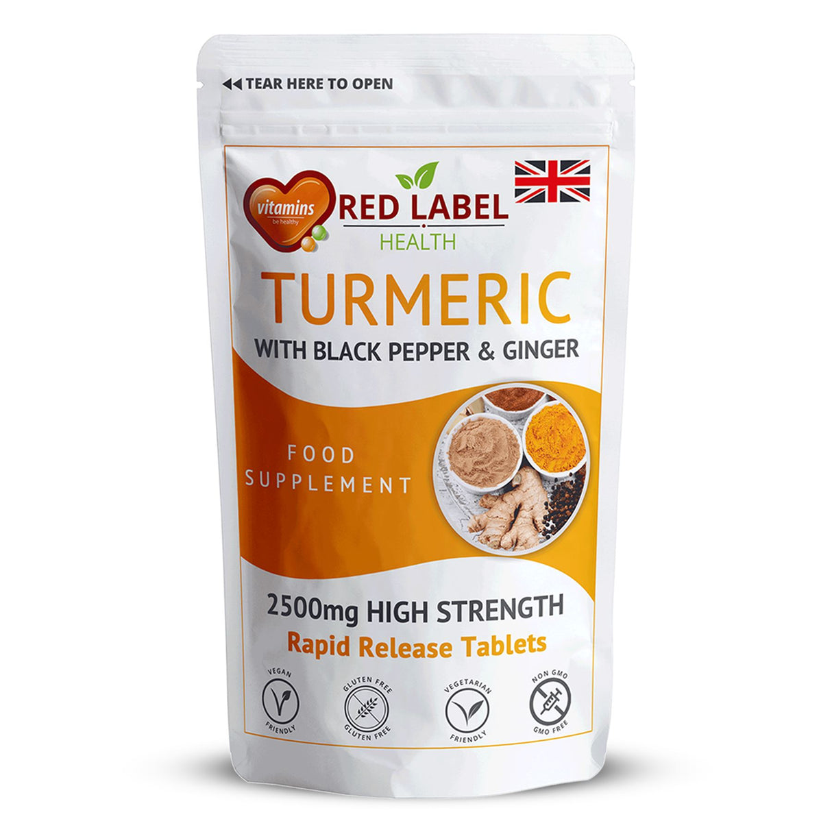 Turmeric 90 Tablets 2620mg with Black Pepper & Ginger