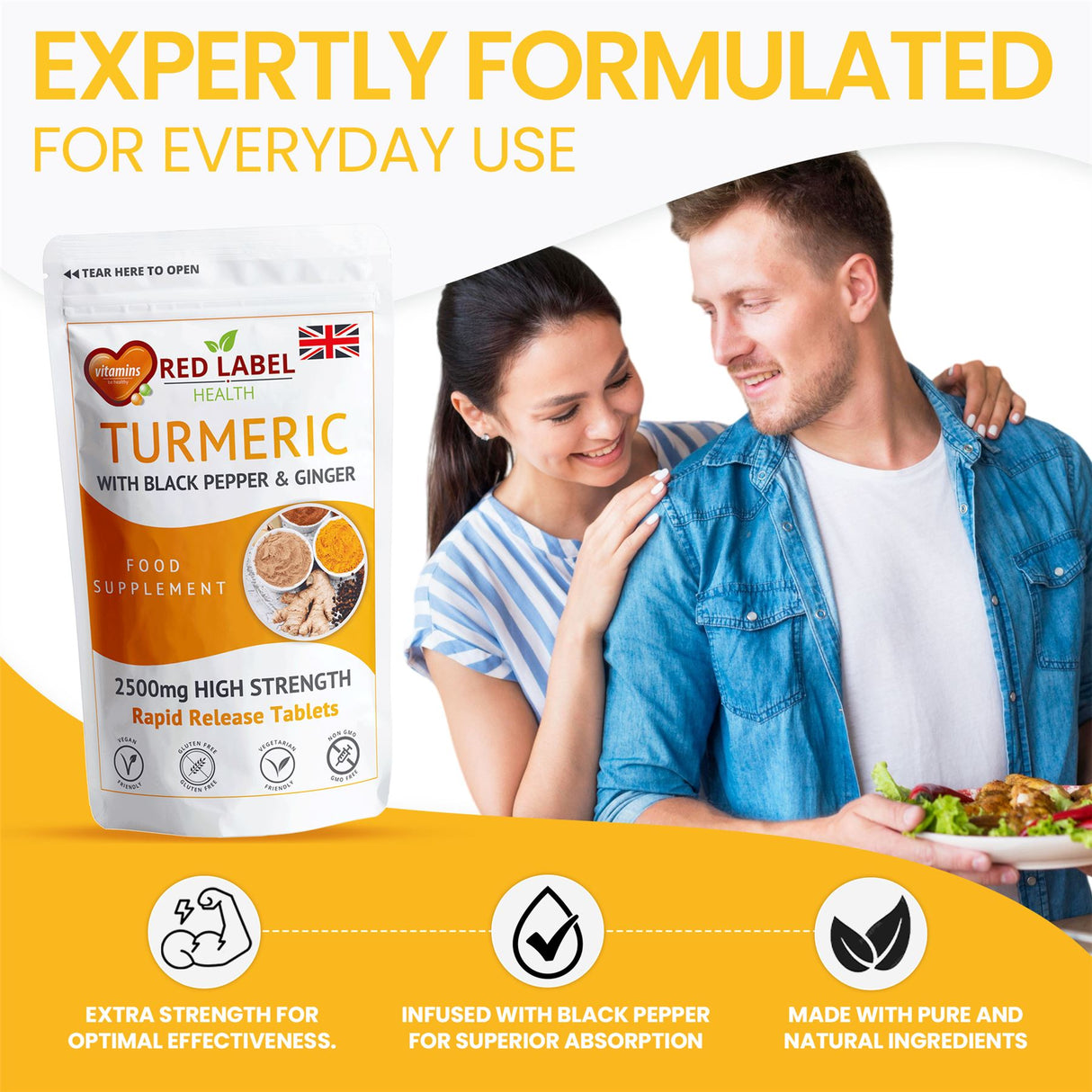 Turmeric 120 Tablets 2620mg with Black Pepper & Ginger