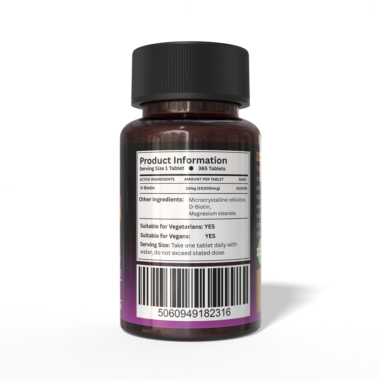 Biotin 10mg - 365 Tablets