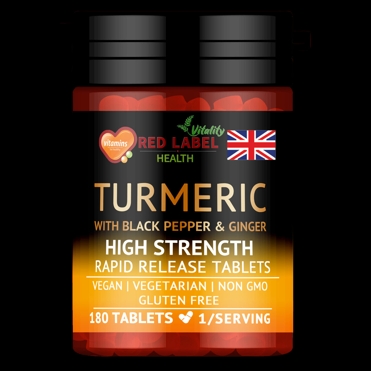 Turmeric 180 Tablets 2620mg with Black Pepper & Ginger