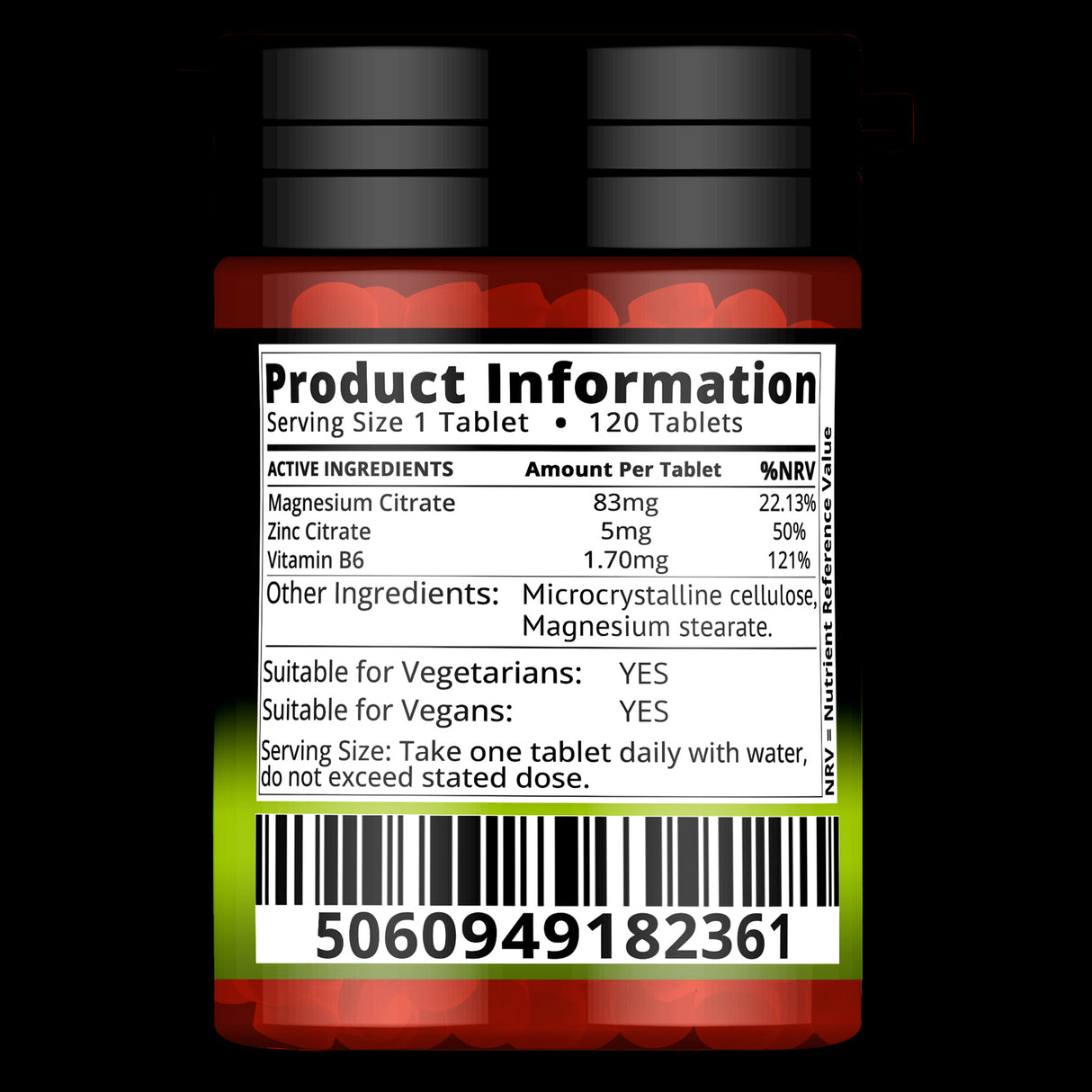 Zinc Magnesium Vitamin B6 - 120 Tablets