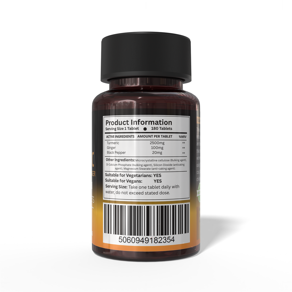Turmeric 180 Tablets 2620mg with Black Pepper & Ginger