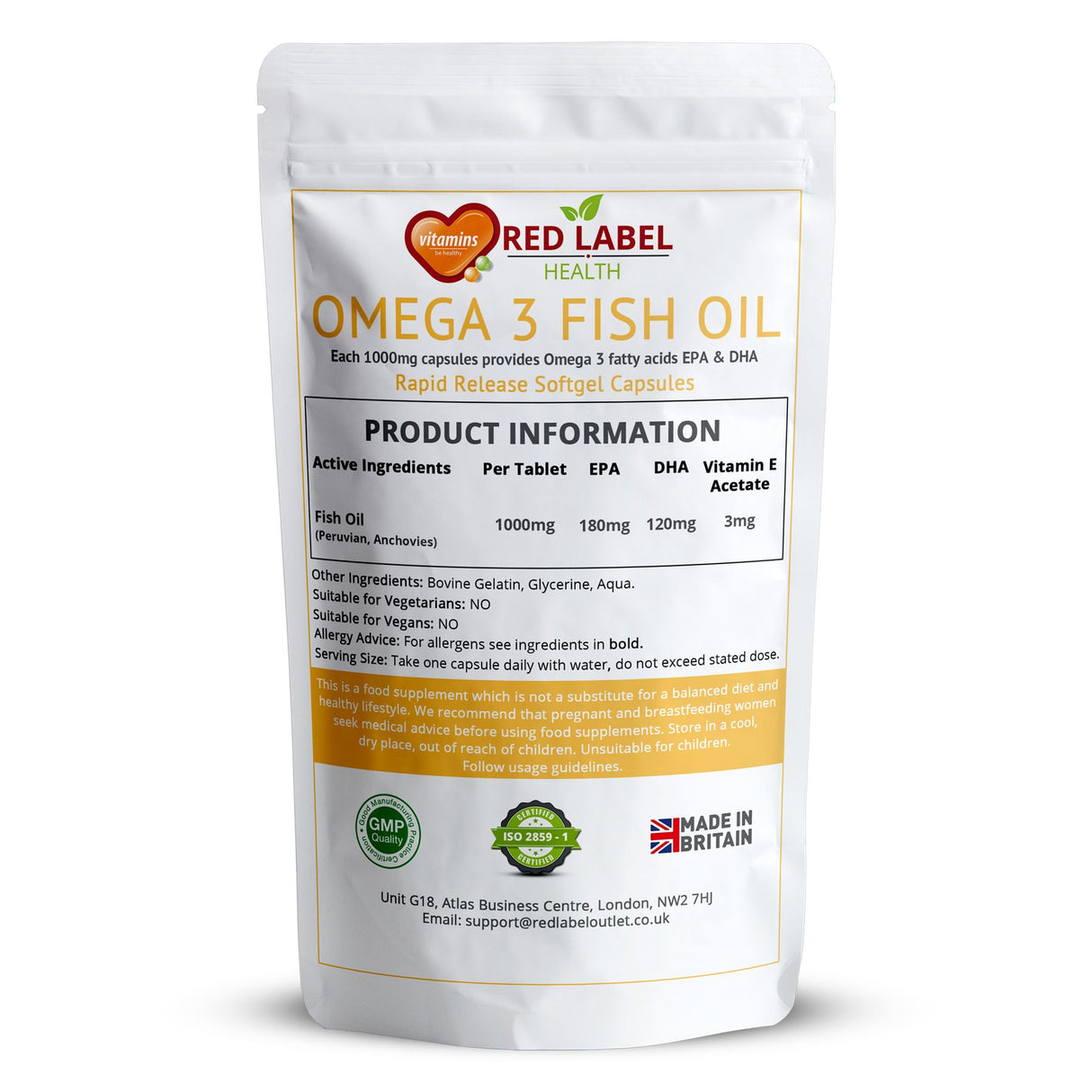 Omega 3 Fish Oil 1000mg - 30 Capsules