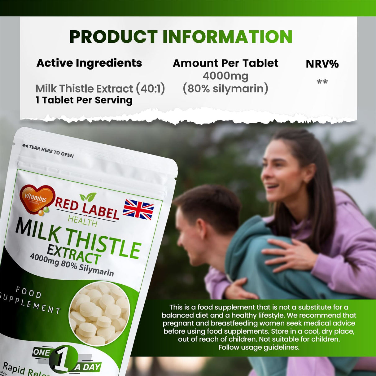 Milk Thistle Extract 4000mg - 30 Tablets