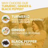 Turmeric Tablets 2620mg with Black Pepper & Ginger