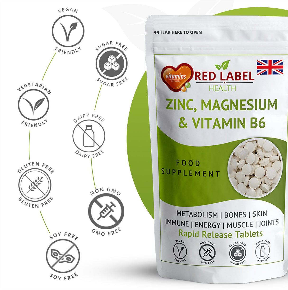 Zinc Magnesium Vitamin B6 - 180 Tablets