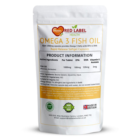 Omega 3 Fish Oil 1000mg - 360 Capsules