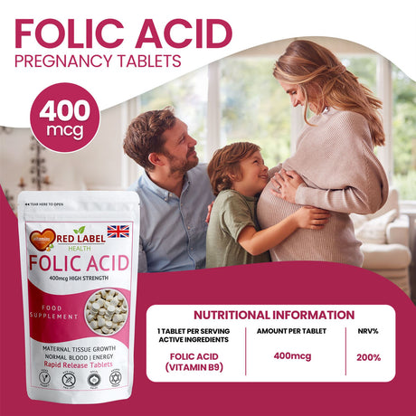 Folic Acid 400mcg - 200 Tablets