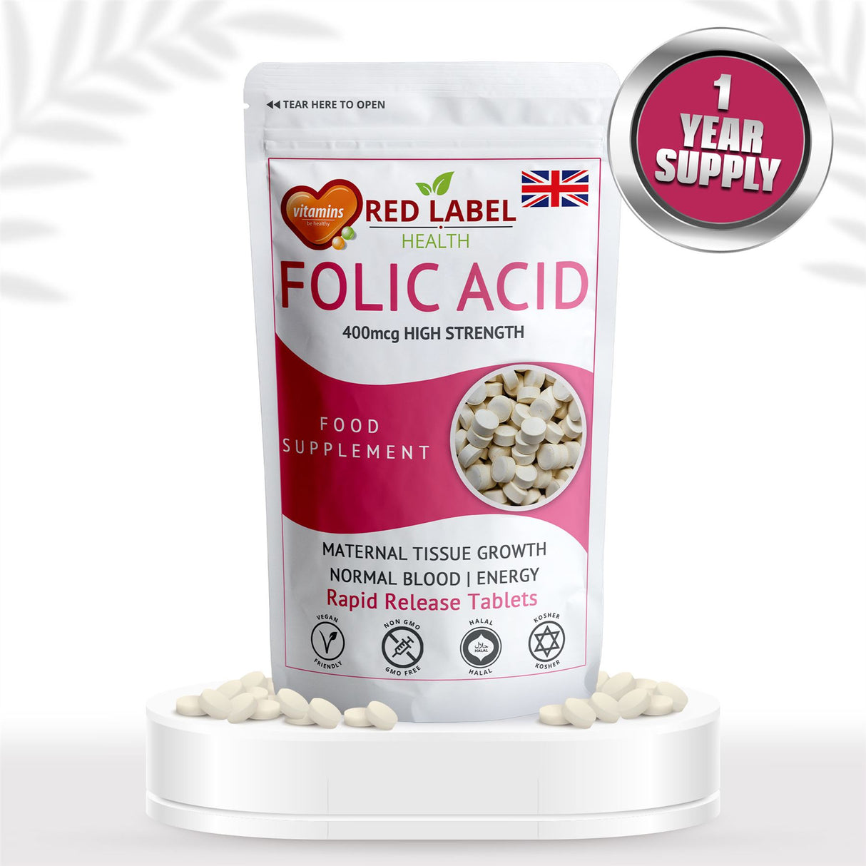 Folic Acid 400mcg - 400 Tablets