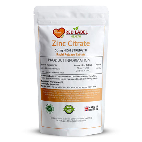 Zinc Citrate 50mg - 365 Tablets