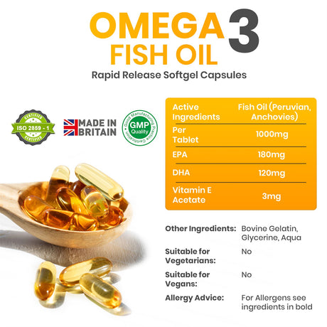 Omega 3 Fish Oil 1000mg - 360 Capsules