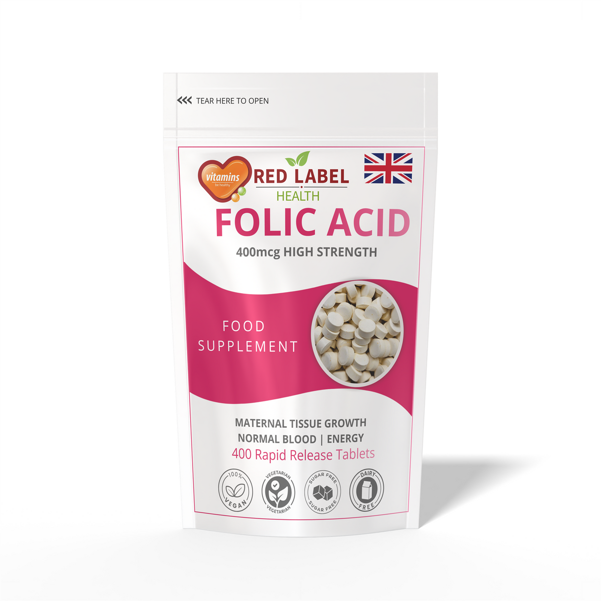 Folic Acid 400mcg - 200 Tablets