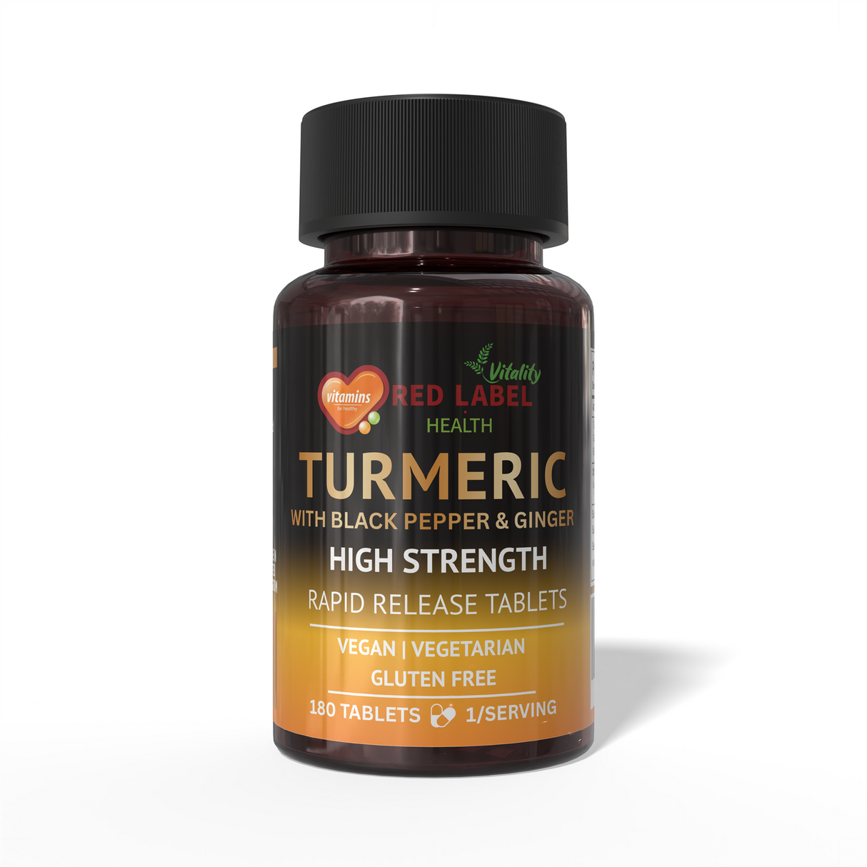 Turmeric 180 Tablets 2620mg with Black Pepper & Ginger