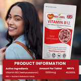 Vitamin B12 1000mcg - 120 Tablets