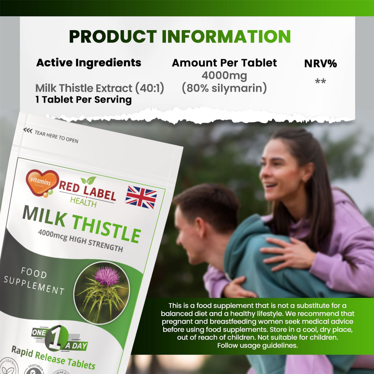 Milk Thistle Extract 4000mg - 120 Tablets