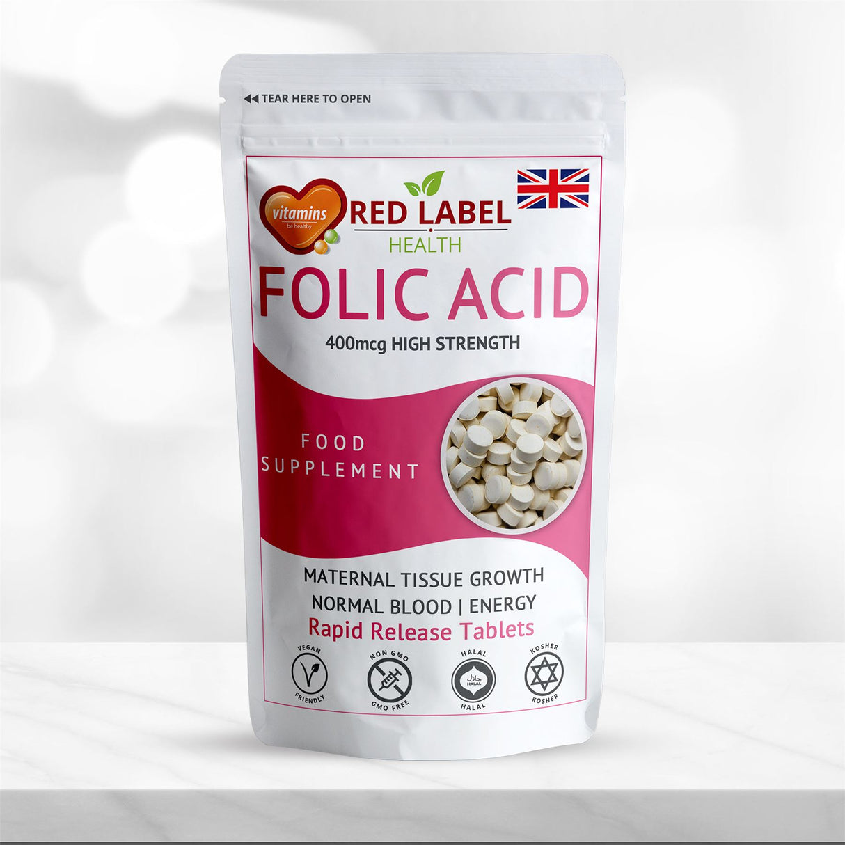 Folic Acid 400mcg - 200 Tablets