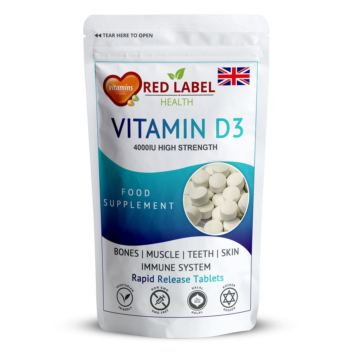 Vitamin D3 4000IU - 180 Tablets