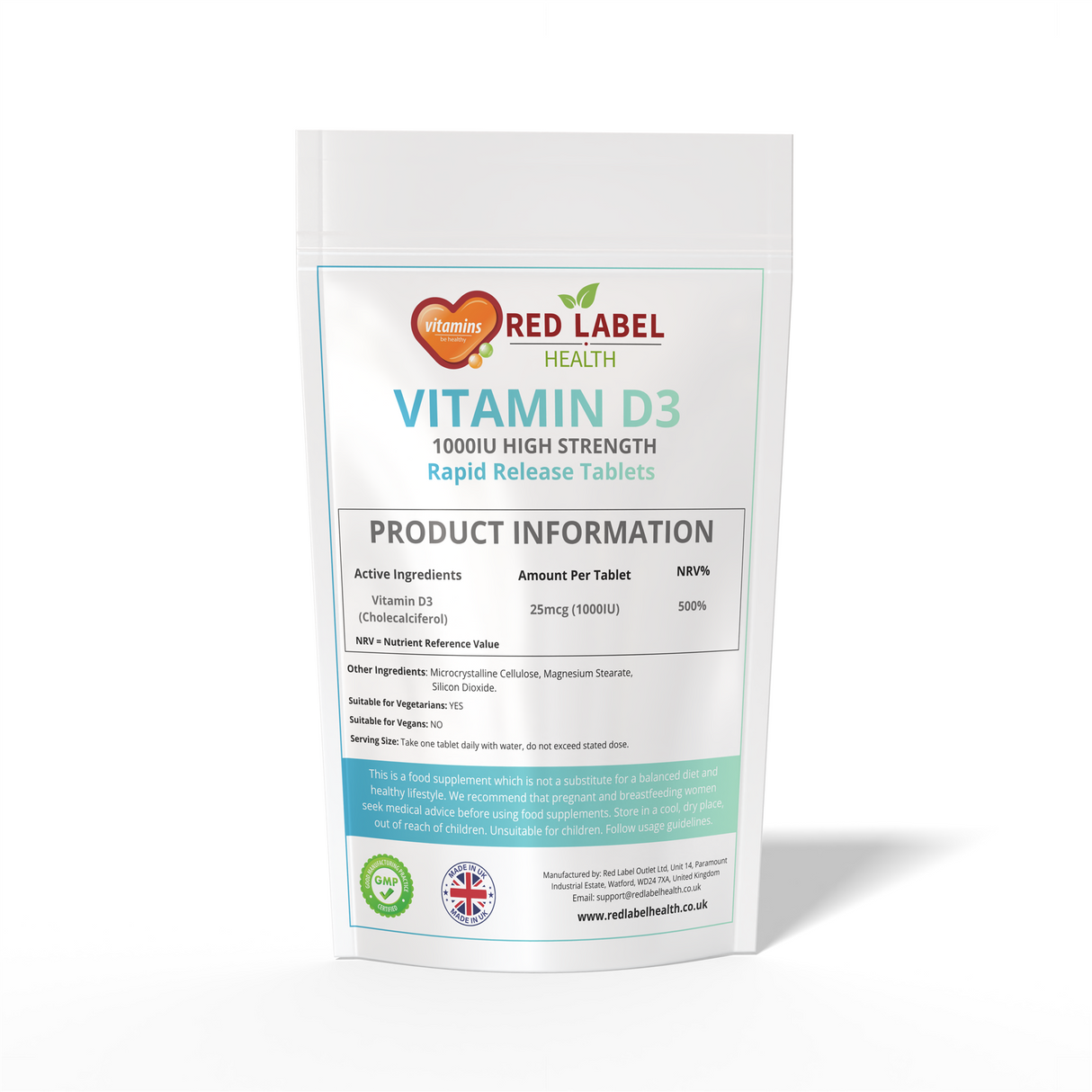 Vitamin D3 1000IU - 100 Tablets