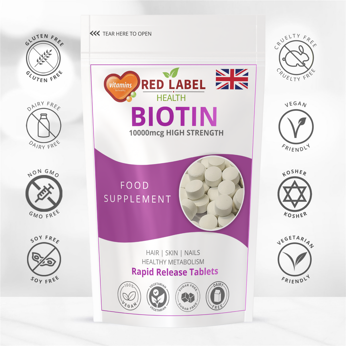 Biotin 10mg - 365 Tablets