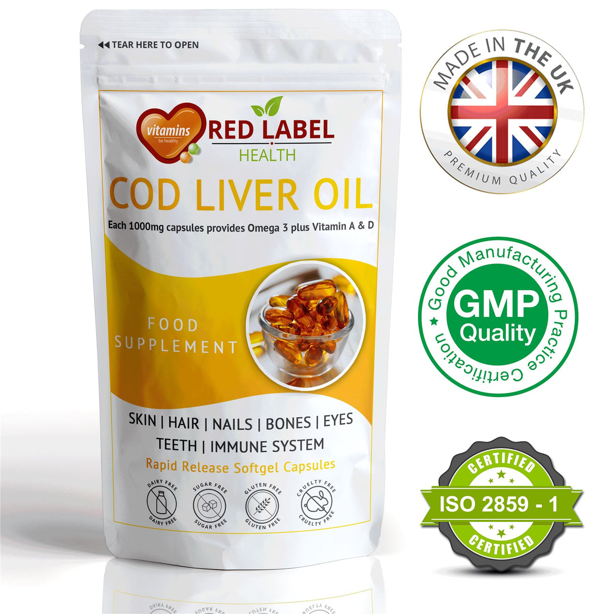 Cod Liver Oil 1000mg - 60 Capsules