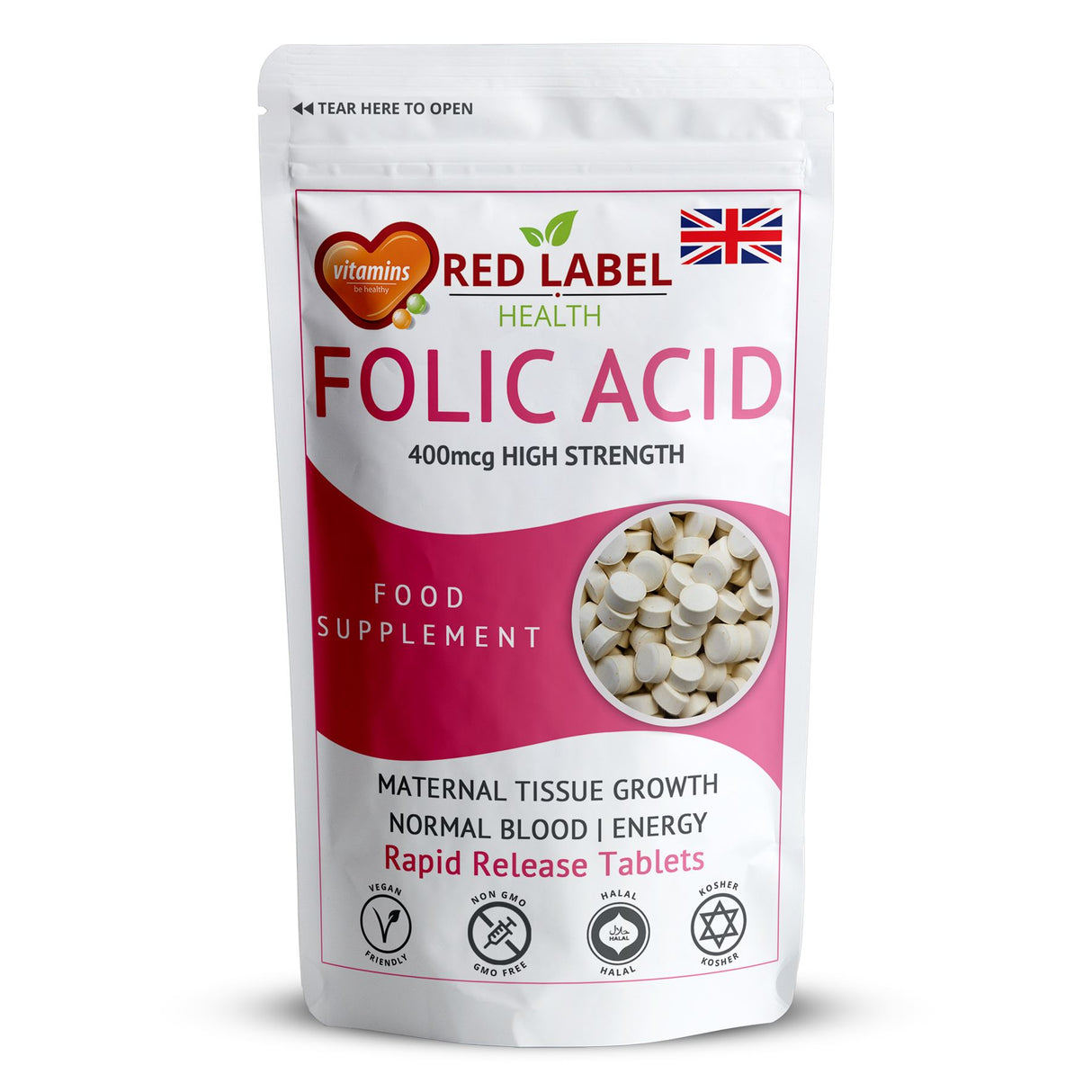 Folic Acid 400mcg - 400 Tablets