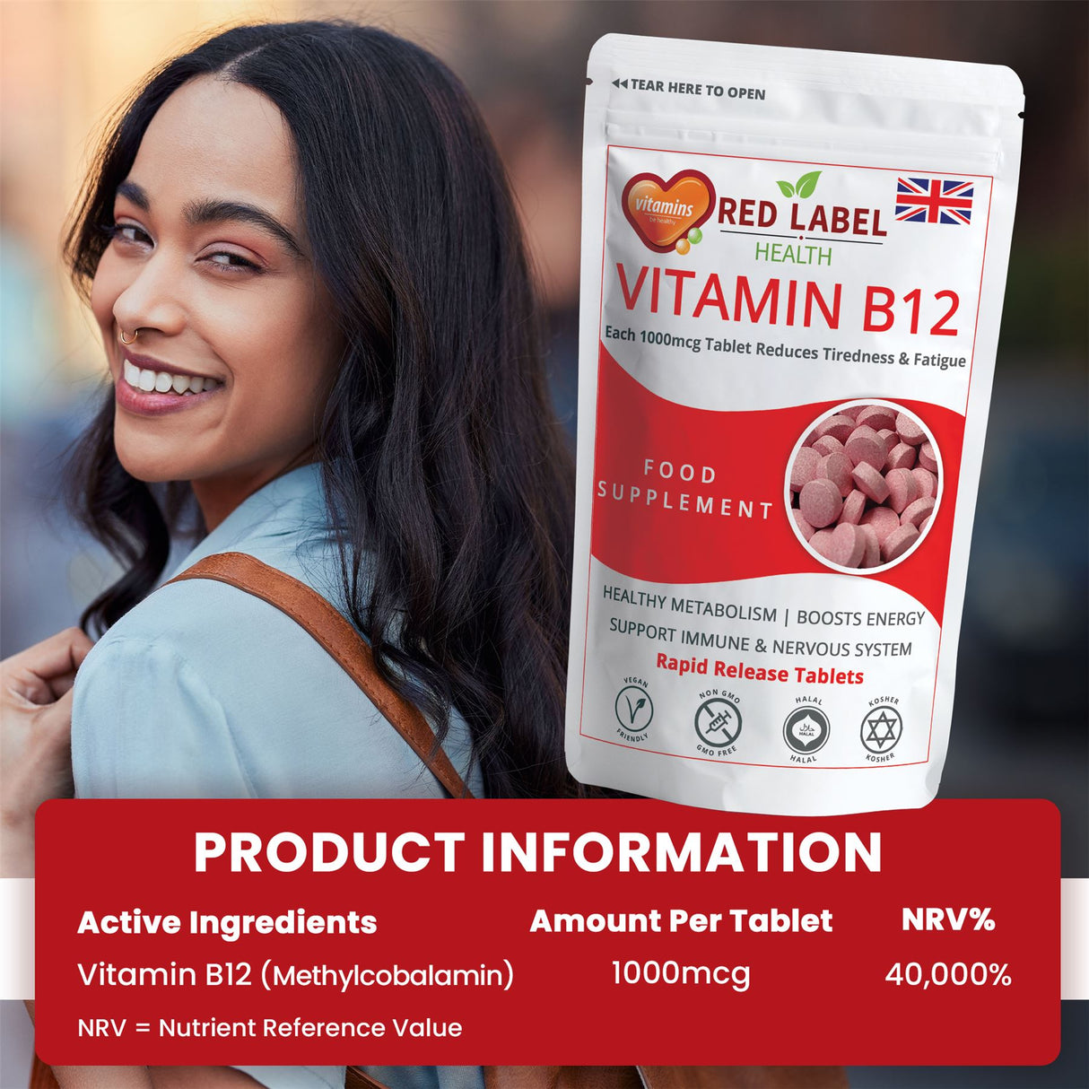 Vitamin B12 1000mcg - 120 Tablets