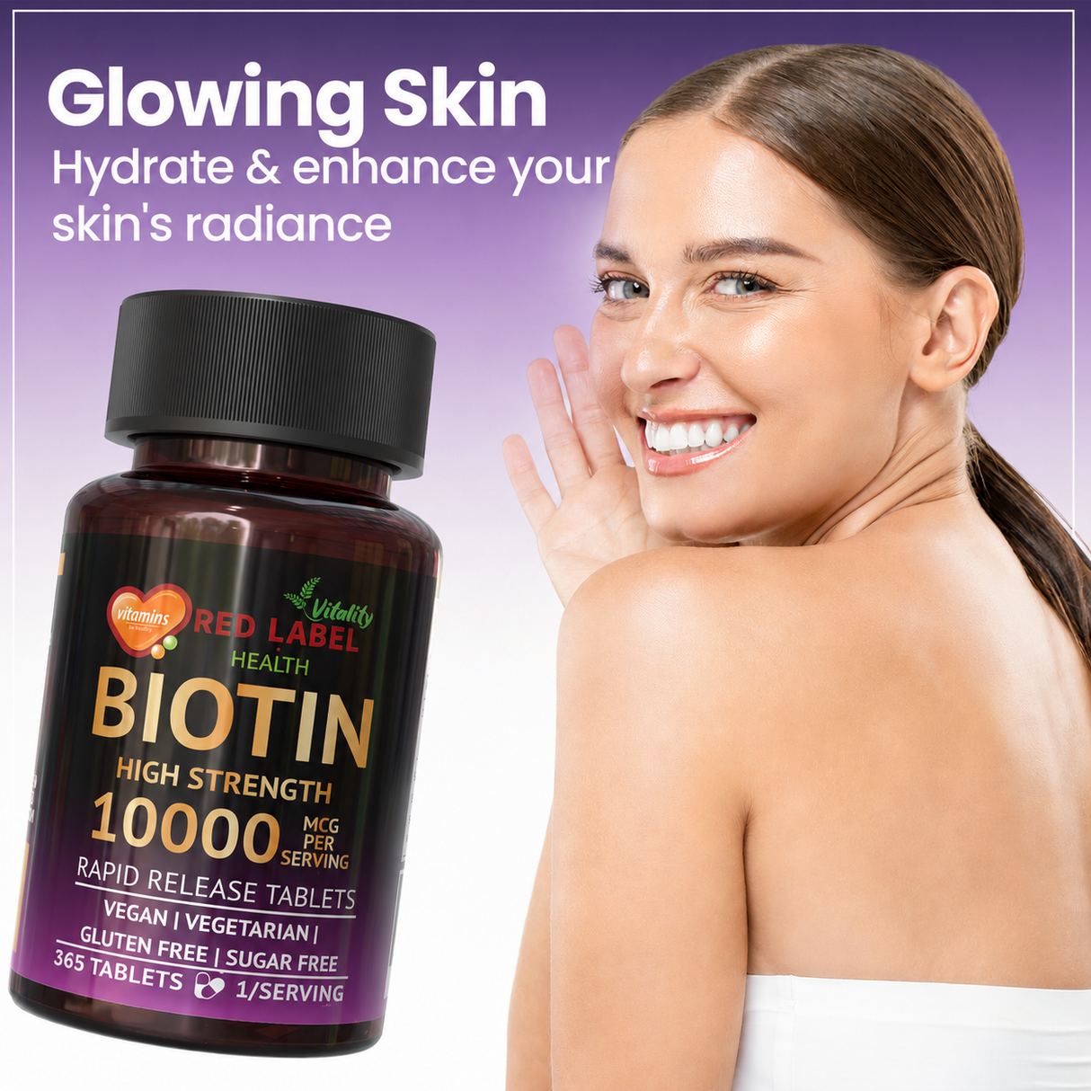 Biotin 10mg - 365 Tablets