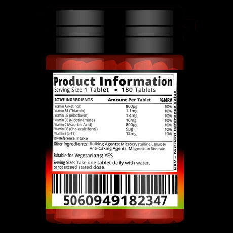 Multi Vitamins And Minerals - 180 Tablets