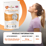 Zinc Citrate 50mg - 365 Tablets
