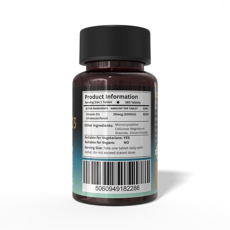 Vitamin D3 1000IU - 365 Tablets