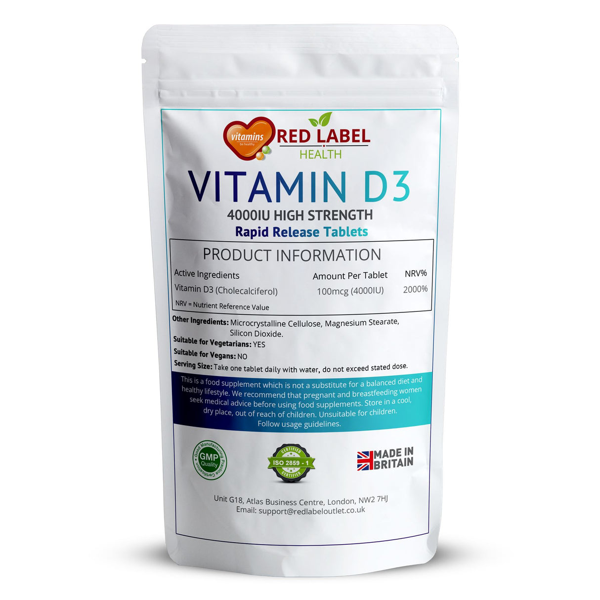 Vitamin D3 4000IU - 180 Tablets